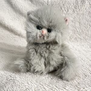 Tyco Kitty Kitty Kittens Grey Persian Purring Cat Vintage Toy Cut Tag